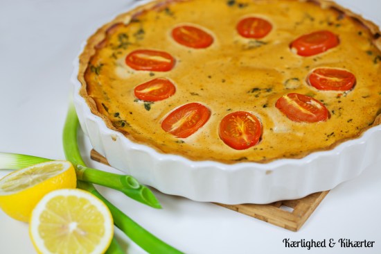 Tofu-fyld, vegansk, tærte