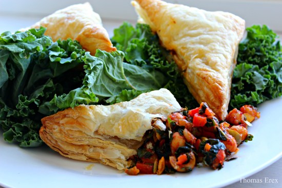 vegansk fyldt butterdej med kikærter