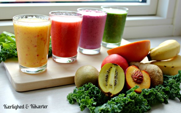 flot, farverig, juice, smoothie, sundhed
