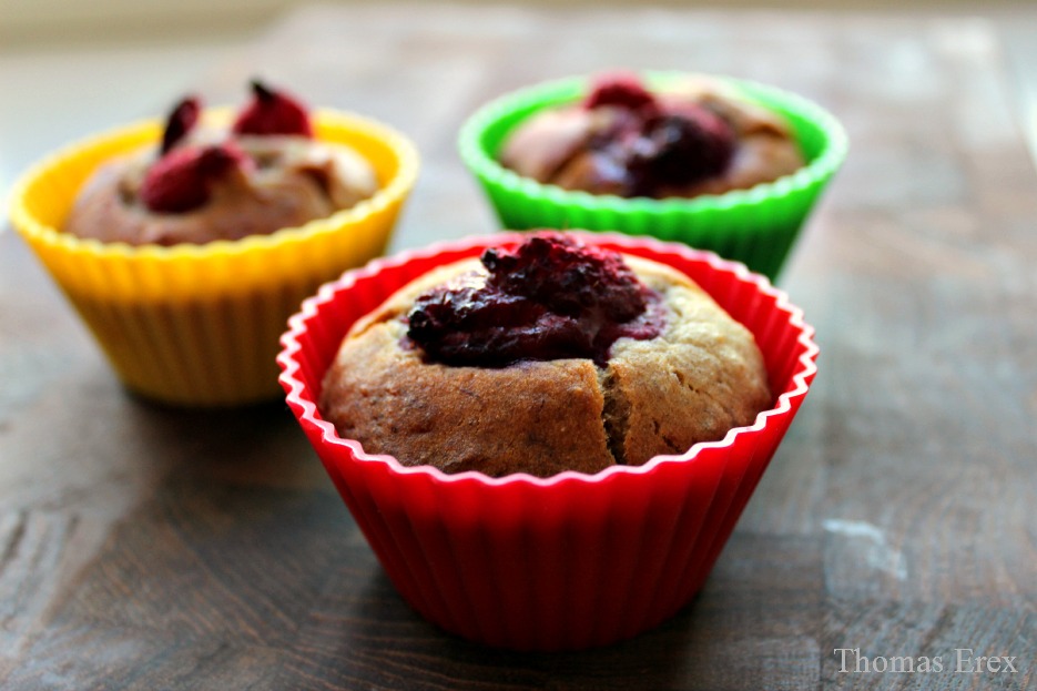 glutenfri, sukkerfri bananmuffins Veganske bananmuffins uden sukker og gluten