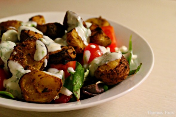 fedtfattig dressing, ovnkartofler