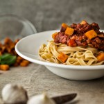 vegansk, kødsauce, pasta, bolognese